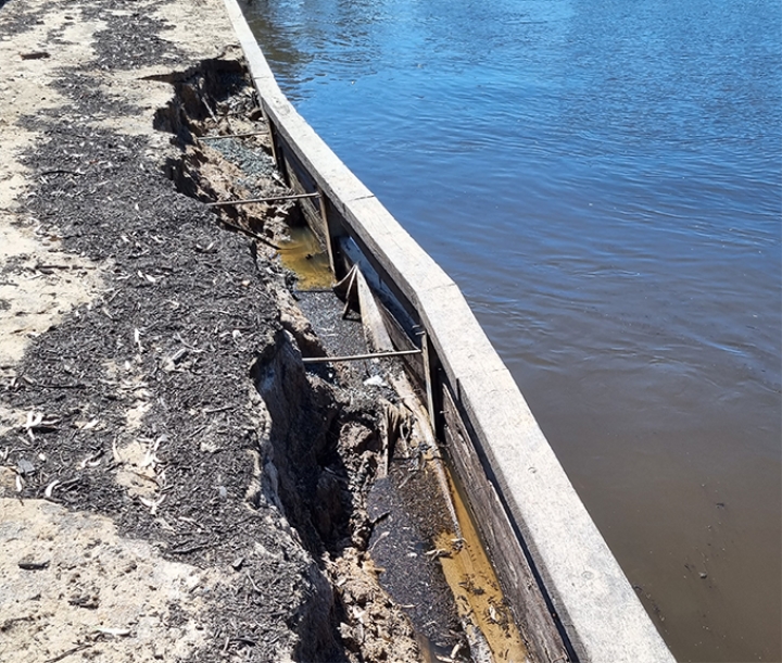 Tier damage to river bank