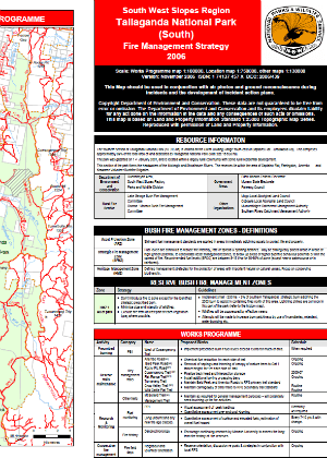 Tallaganda National Park (south) Fire Management Strategy cover