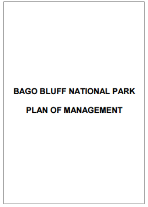 Bago Bluff National Park Plan of Management cover