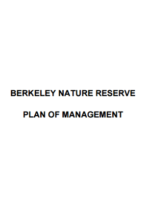 Berkeley Nature Reserve Plan of Management cover