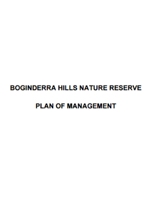 Boginderra Hills Nature Reserve Plan of Management