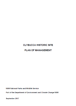 Clybucca Historic Site Plan of Management cover