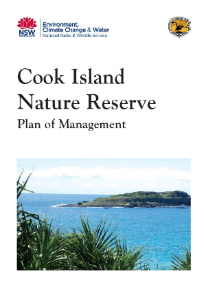 Cook Island Nature Reserve Plan of Management cover