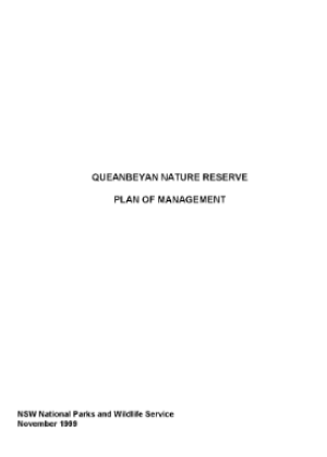 Queanbeyan Nature Reserve Plan of Management