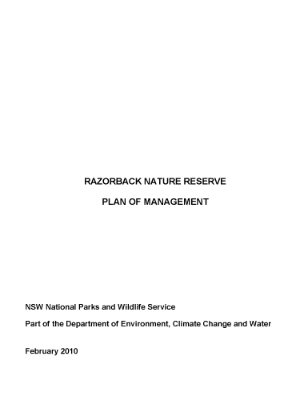 Razorback Nature Reserve Plan of Management