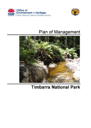 Timbarra National Park Plan of Management cover