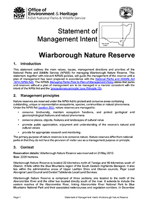 Wiarborough Nature Reserve Statement of Management Intent