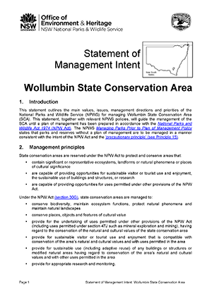 Wollumbin State Conservation Area Statement of Management Intent