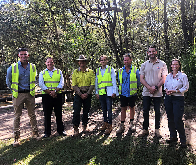 National Parks project team with Bolte Civil representatives, Brisbane Water National Park