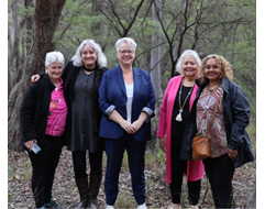 Five women standing together at the Butterfly Cave