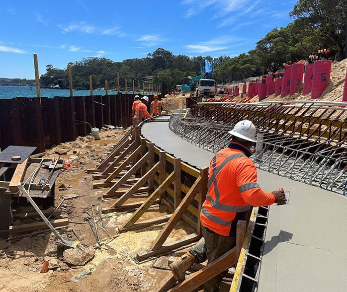 Concrete pour of capping beam