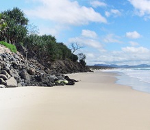 A beach showing coastal erosion
