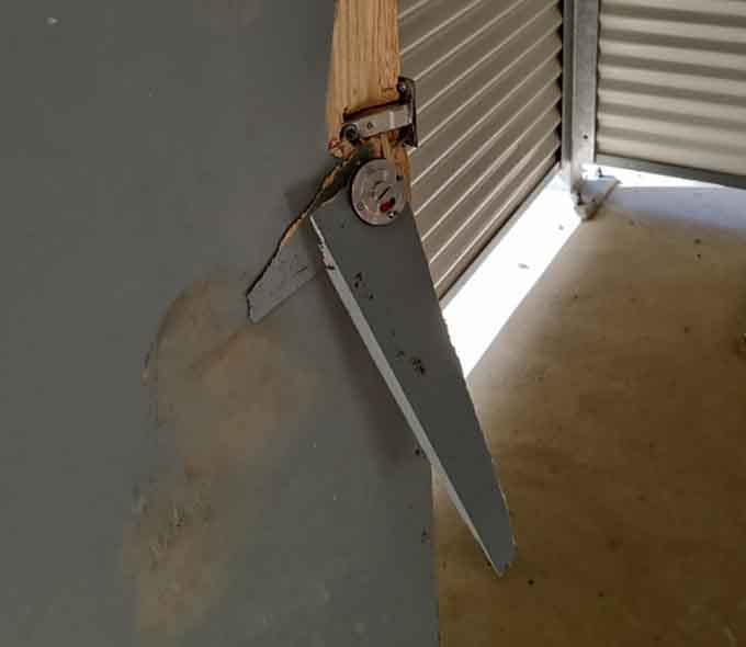 A broken door handle