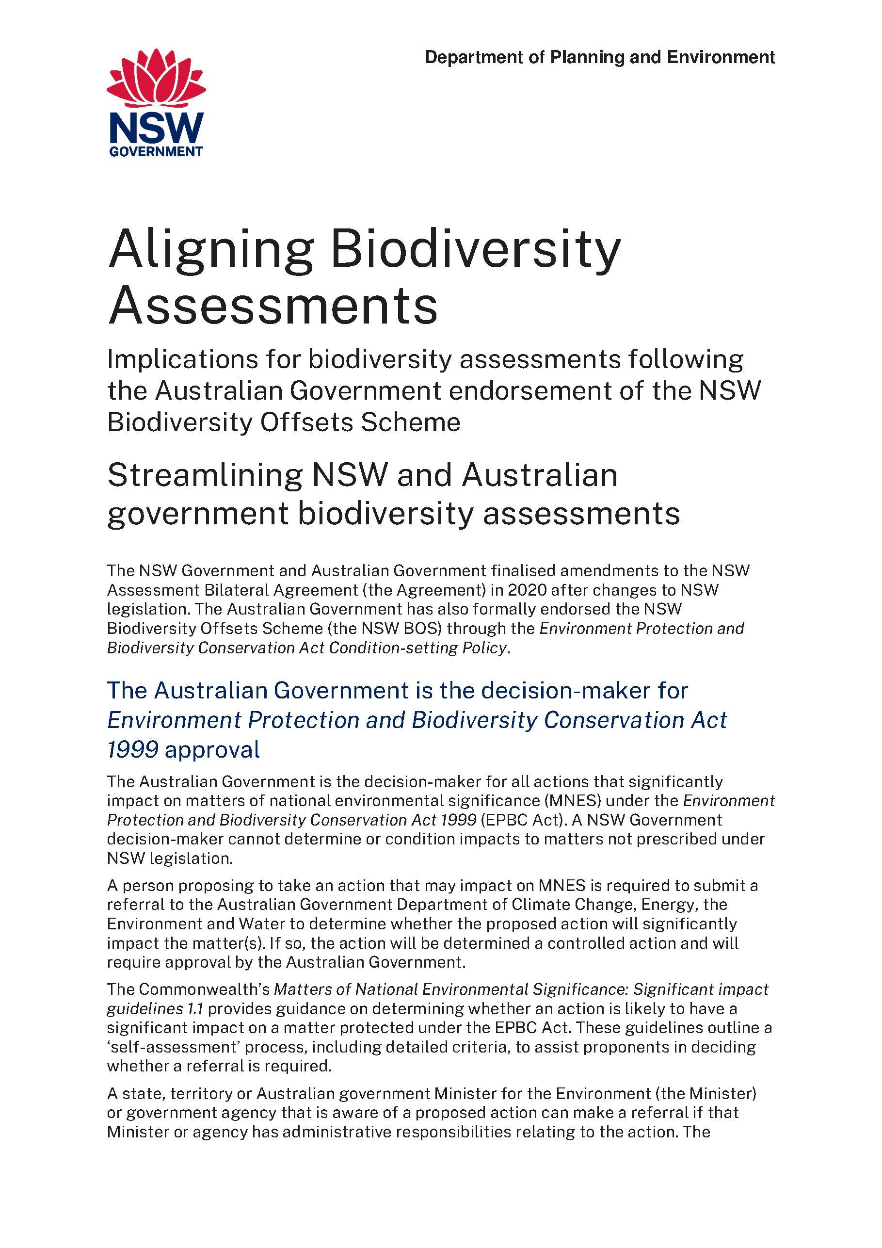 Guidance For The Biodiversity Development Assessment Report Template ...