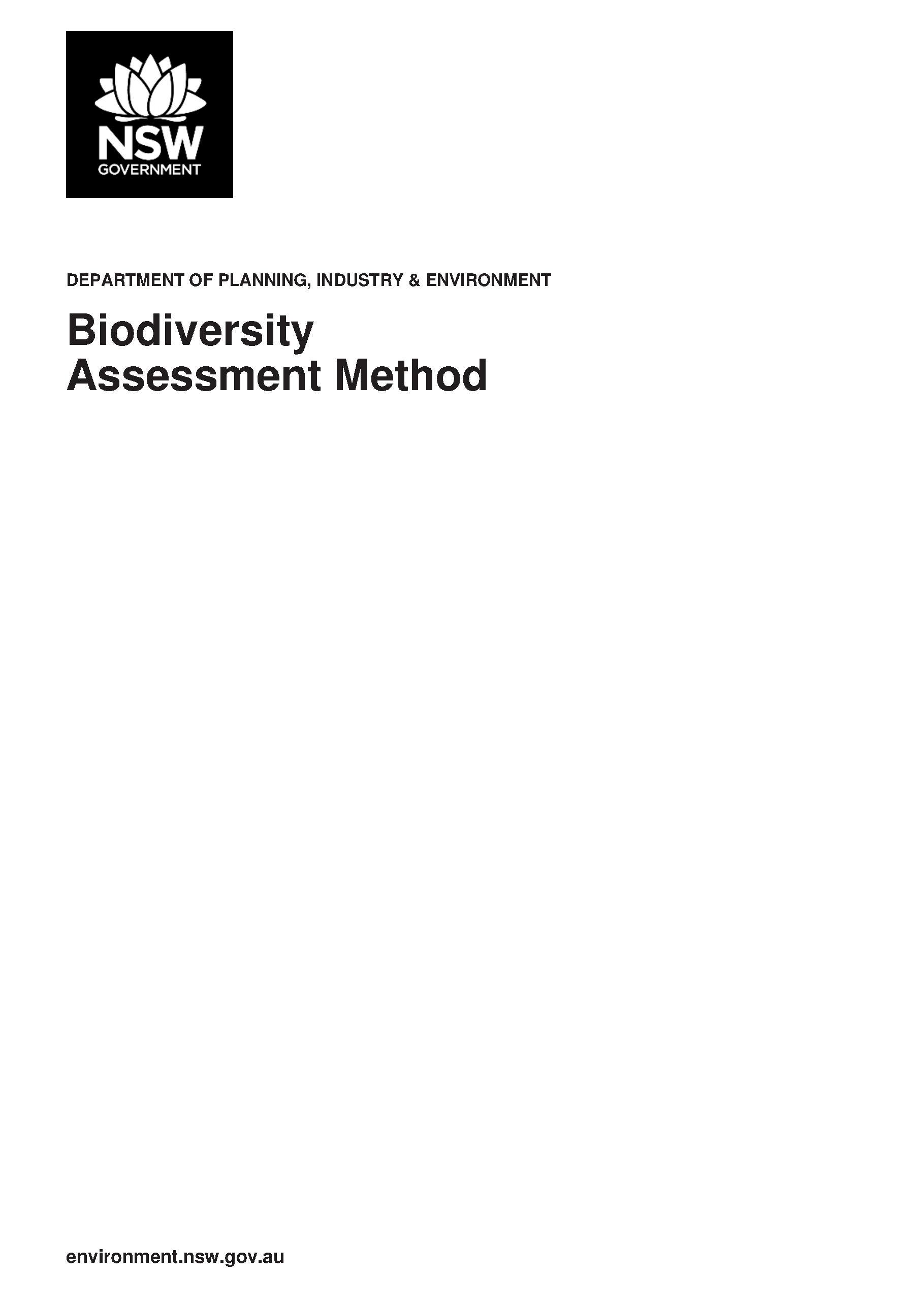 The Biodiversity Assessment Method 2020 | NSW Environment And Heritage