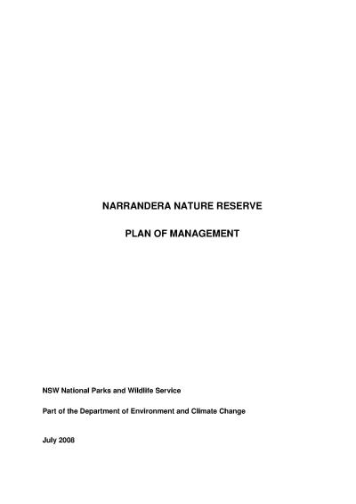 Narrandera Nature Reserve Plan of Management