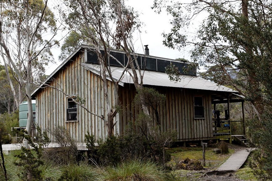 Wooden hut in bushland