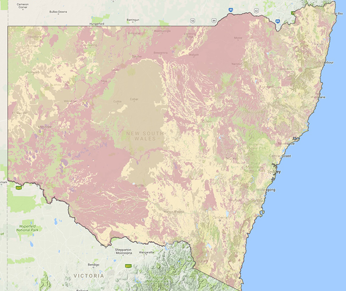 Screenshot of a statewide map of dominant Hydrologic Soil Group, available on eSPADE.